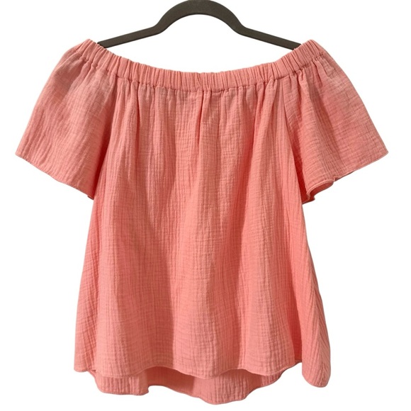 NWT Rebecca Taylor Peach Off the Shoulder Gauze Top Size 8 - Picture 7 of 11